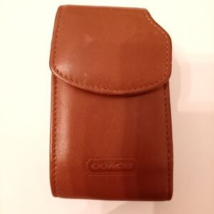 Coach Tan Leather Phone Holster with Flap
